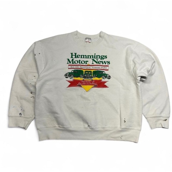 Fruit of the Loom Other - Vintage 90s Hemmings Motor News Sweatshirt Mens Large White Distressed USA Made